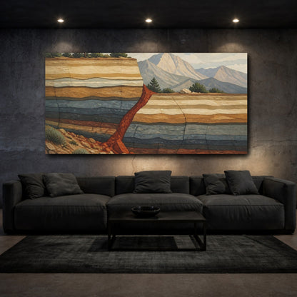 Mockup 3. Nature Rock Strata shown as canvas print