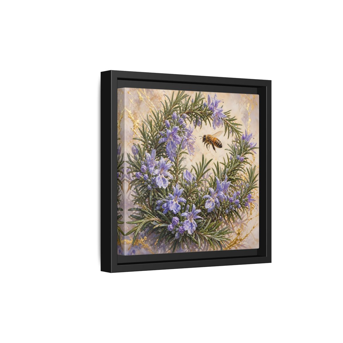 Side Mockup 21. Nature Rosemary Bee Rosemary Bee shown as stretched canvas wall art