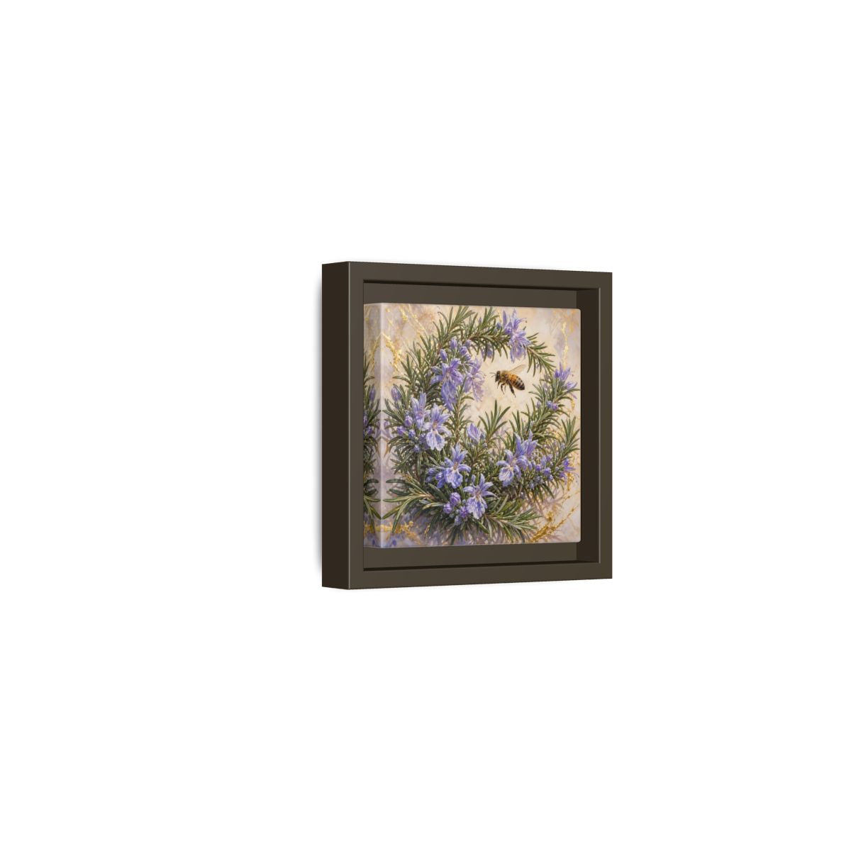 Side Mockup 23. Nature Rosemary Bee Rosemary Bee shown as stretched canvas wall art