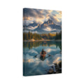Side Mockup 4. Nature Rowboat Mountain Lake View shown as stretched canvas wall art