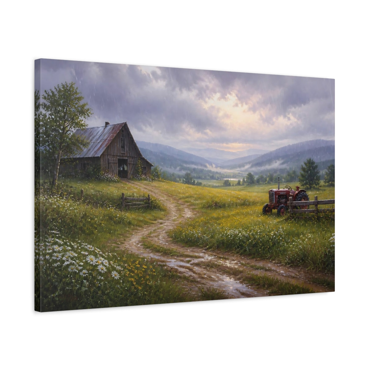 Side Mockup 2. Nature Rural Landscape Rural Landscape shown as stretched canvas wall art