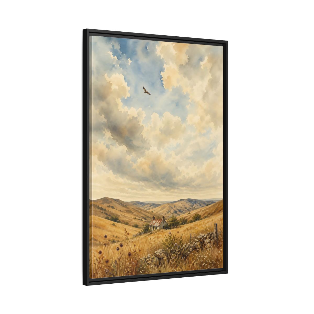 Side Mockup 13. Nature Rural Landscape Golden Landscape shown as stretched canvas wall art