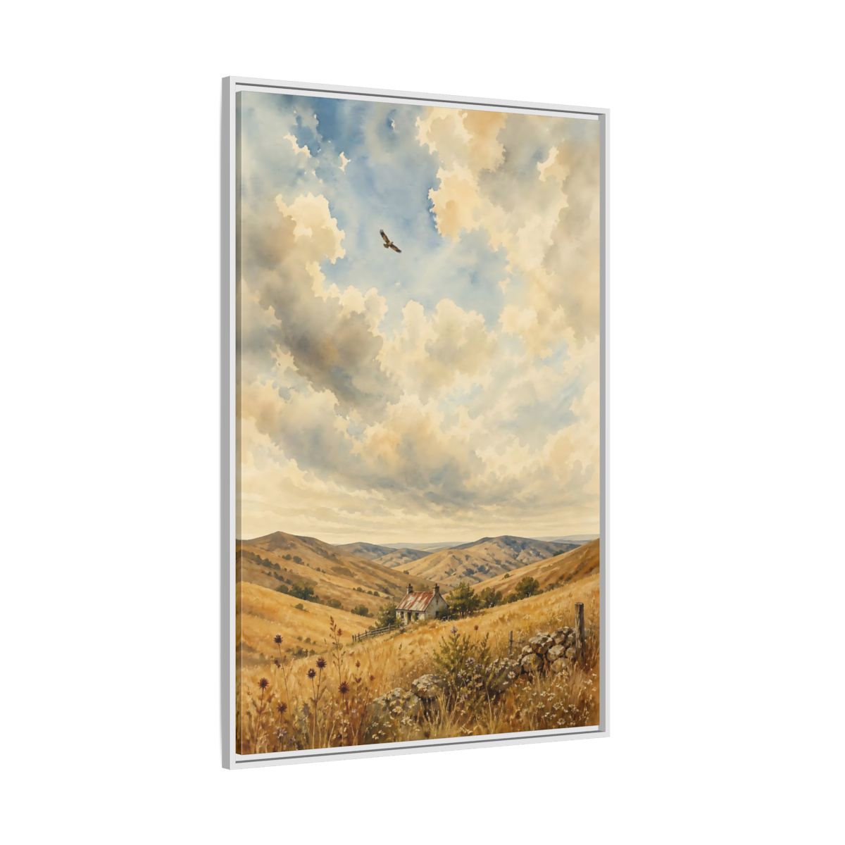 Side Mockup 7. Nature Rural Landscape Golden Landscape shown as stretched canvas wall art