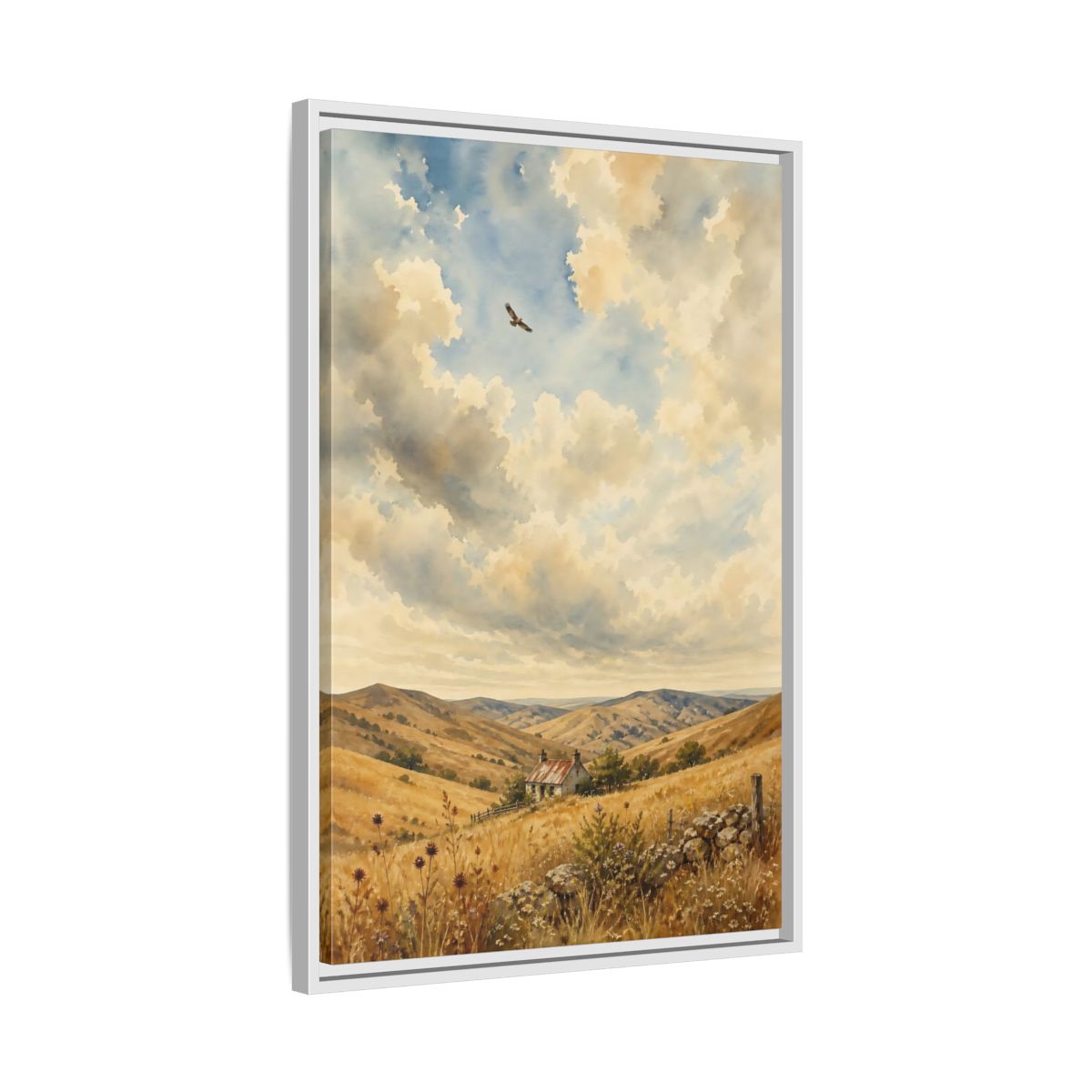 Side Mockup 10. Nature Rural Landscape Golden Landscape shown as stretched canvas wall art