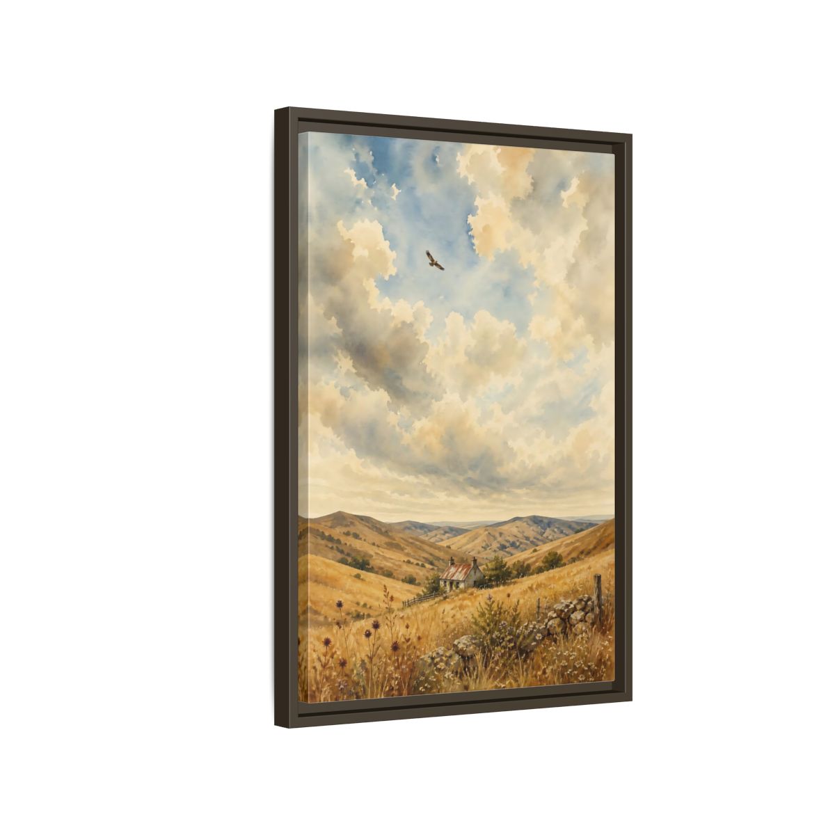 Side Mockup 2. Nature Rural Landscape Golden Landscape shown as stretched canvas wall art