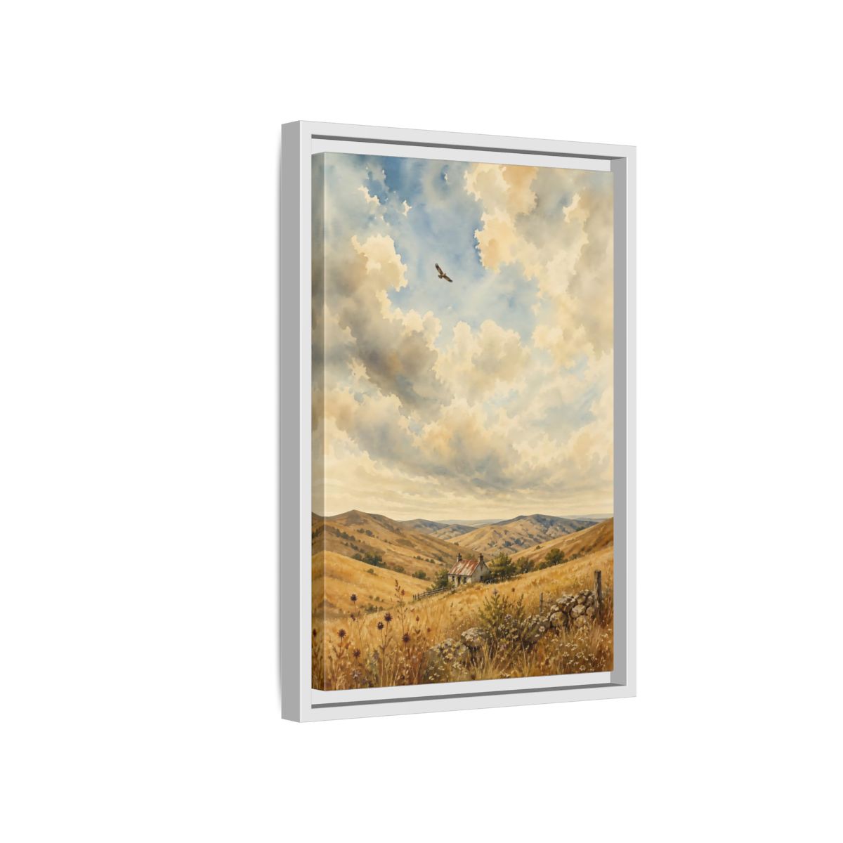 Side Mockup 4. Nature Rural Landscape Golden Landscape shown as stretched canvas wall art