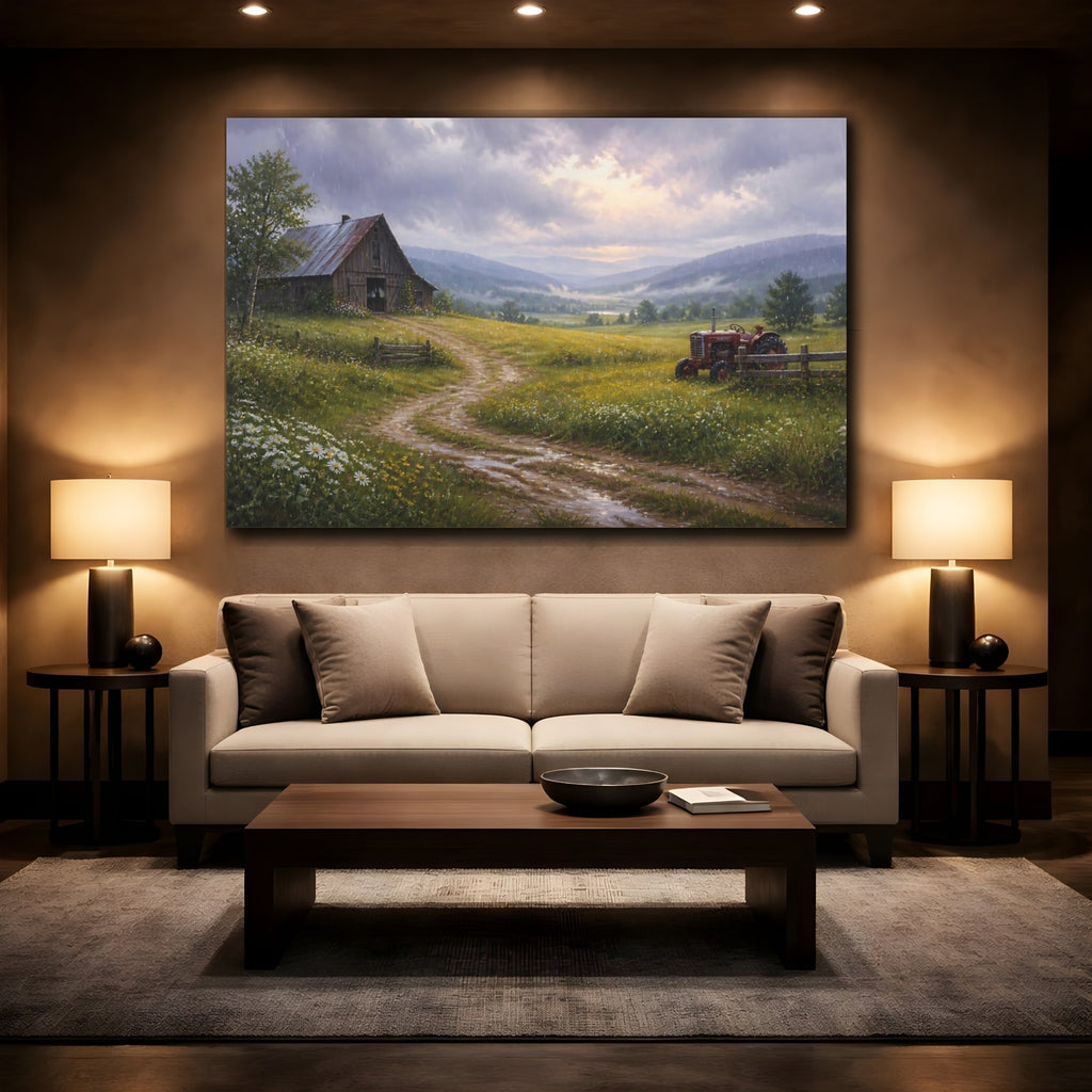 Mockup 2. Nature Rural Landscape Rural Landscape shown as stretched canvas wall art