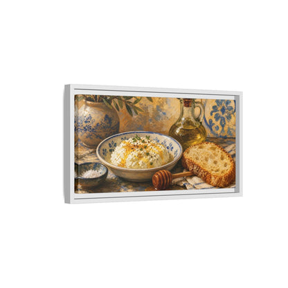 Side Mockup 6. Nature Rustic Food Yellow And Blue Food shown as framed canvas print