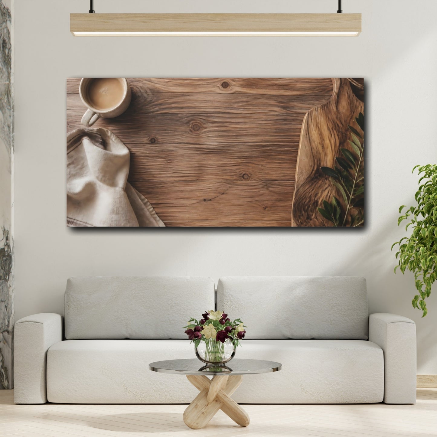 Mockup 2. Nature Rustic Tabletop Brown And Natural shown as canvas print