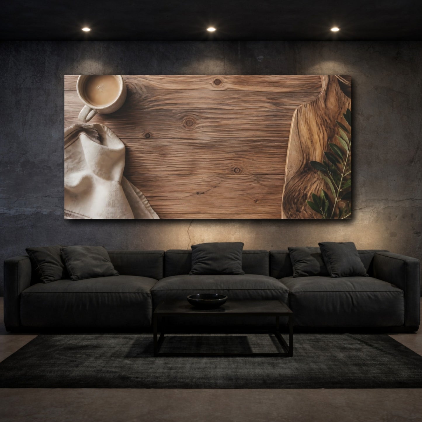Mockup 3. Nature Rustic Tabletop Brown And Natural shown as canvas print