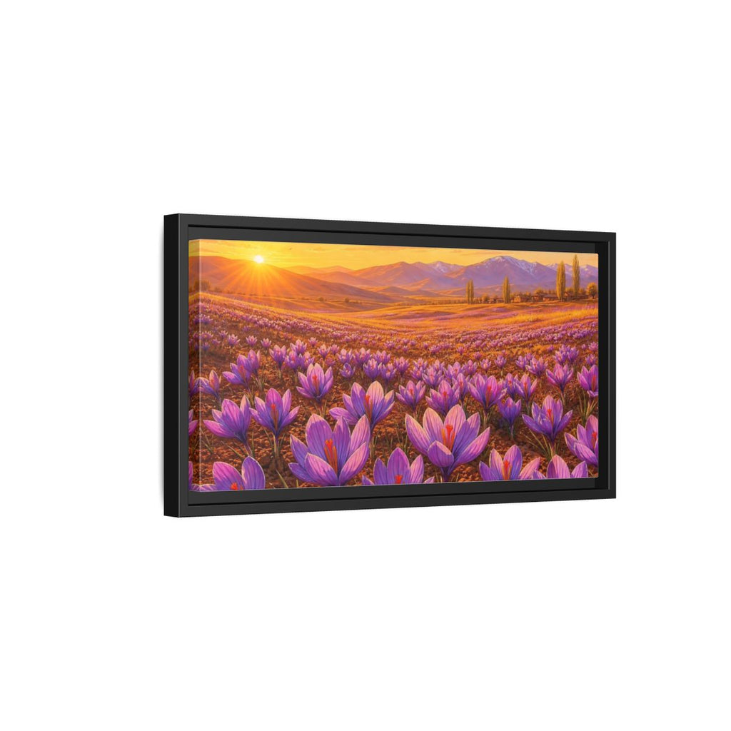 Side Mockup 8. Nature Saffron Flowers Purple Saffron Sunset shown as stretched canvas wall art
