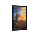 Side Mockup 6. Nature Saguaro Cactus Desert Sunset shown as stretched canvas wall art
