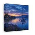 Side Mockup 2. Nature Sailboat Coastal Sunset shown as stretched canvas wall art