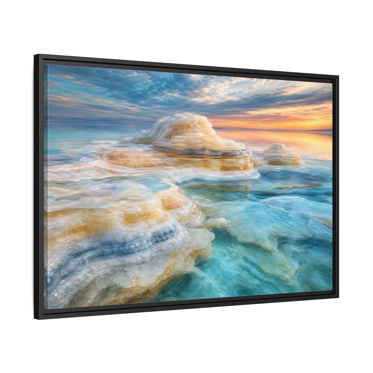 Side Mockup 13. Nature Salt Formations Coastal Salt Formations shown as stretched canvas wall art