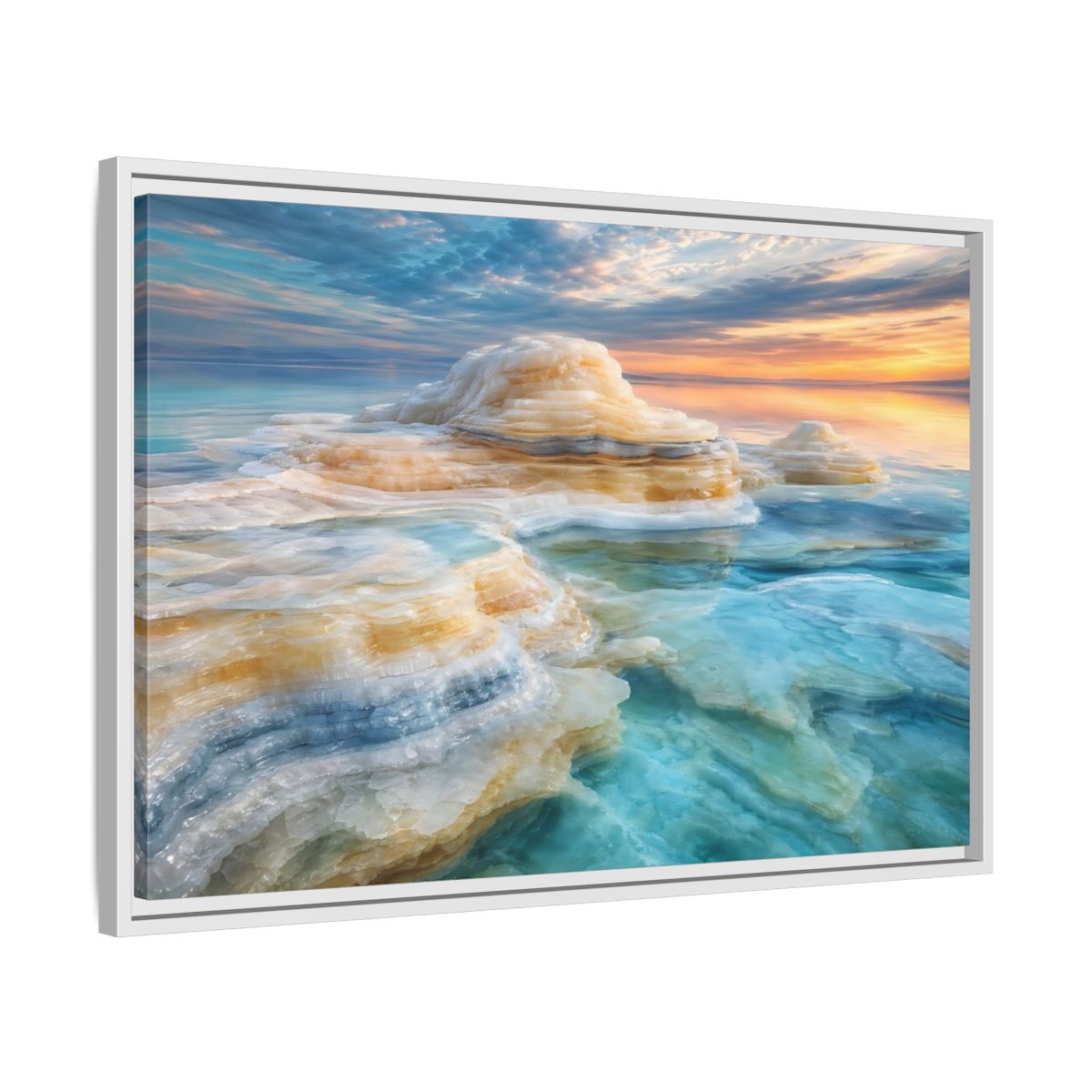Side Mockup 10. Nature Salt Formations Coastal Salt Formations shown as stretched canvas wall art