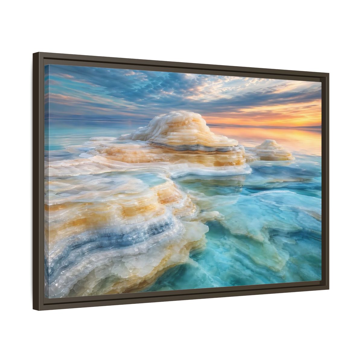 Side Mockup 11. Nature Salt Formations Coastal Salt Formations shown as stretched canvas wall art