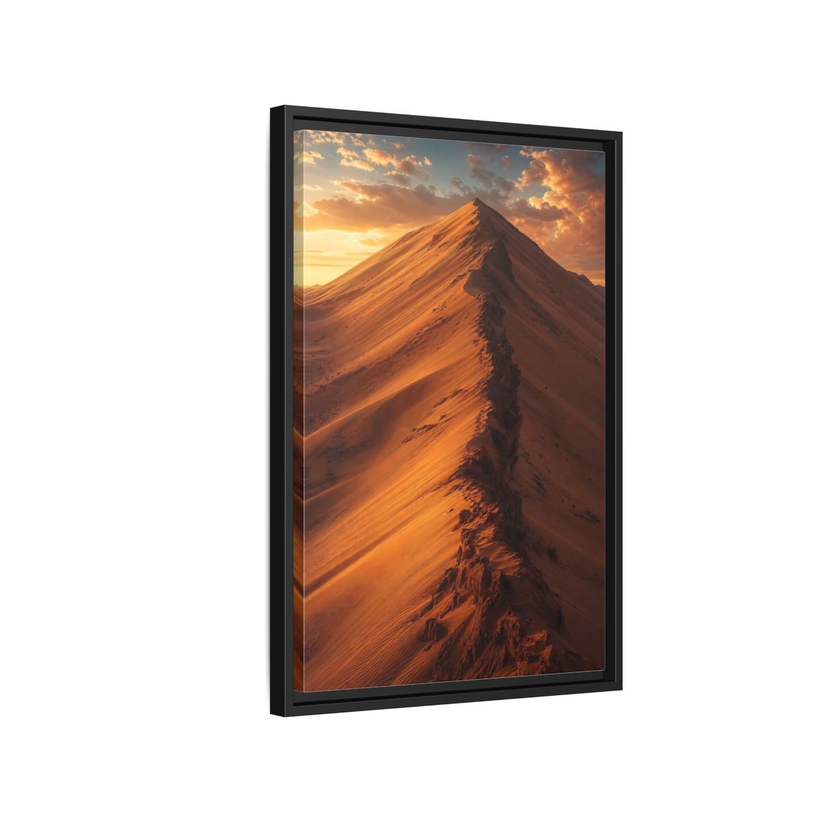 Nature Sand Dune Golden Framed Canvas Wall Art - Living Room Decor, Above Couch shown as canvas wall art