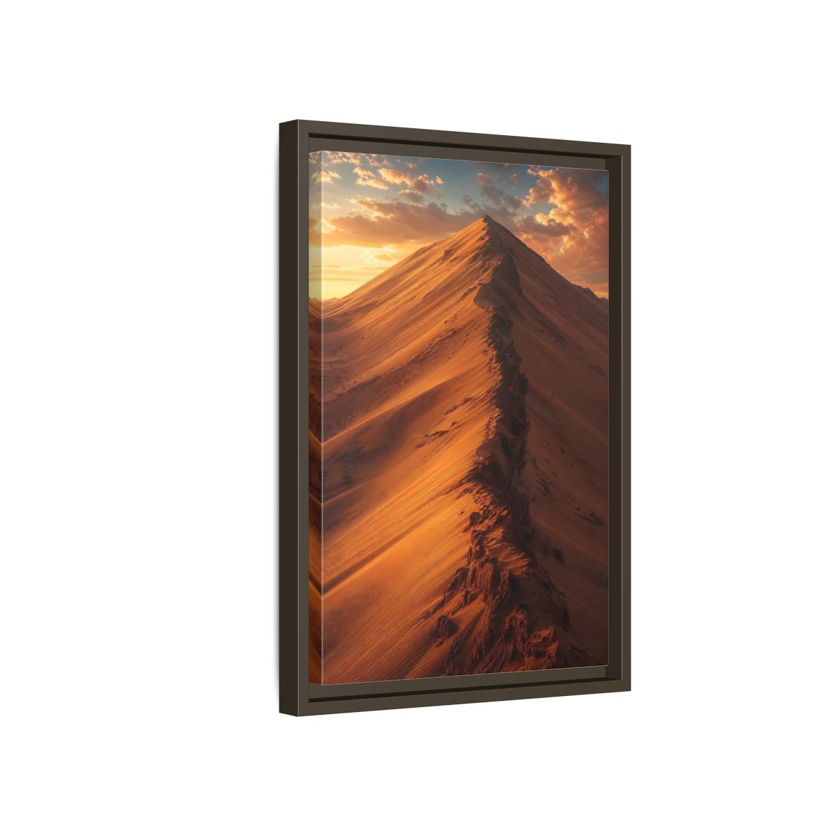 Nature Sand Dune Golden Framed Canvas Wall Art - Living Room Decor, Above Couch shown as canvas wall art