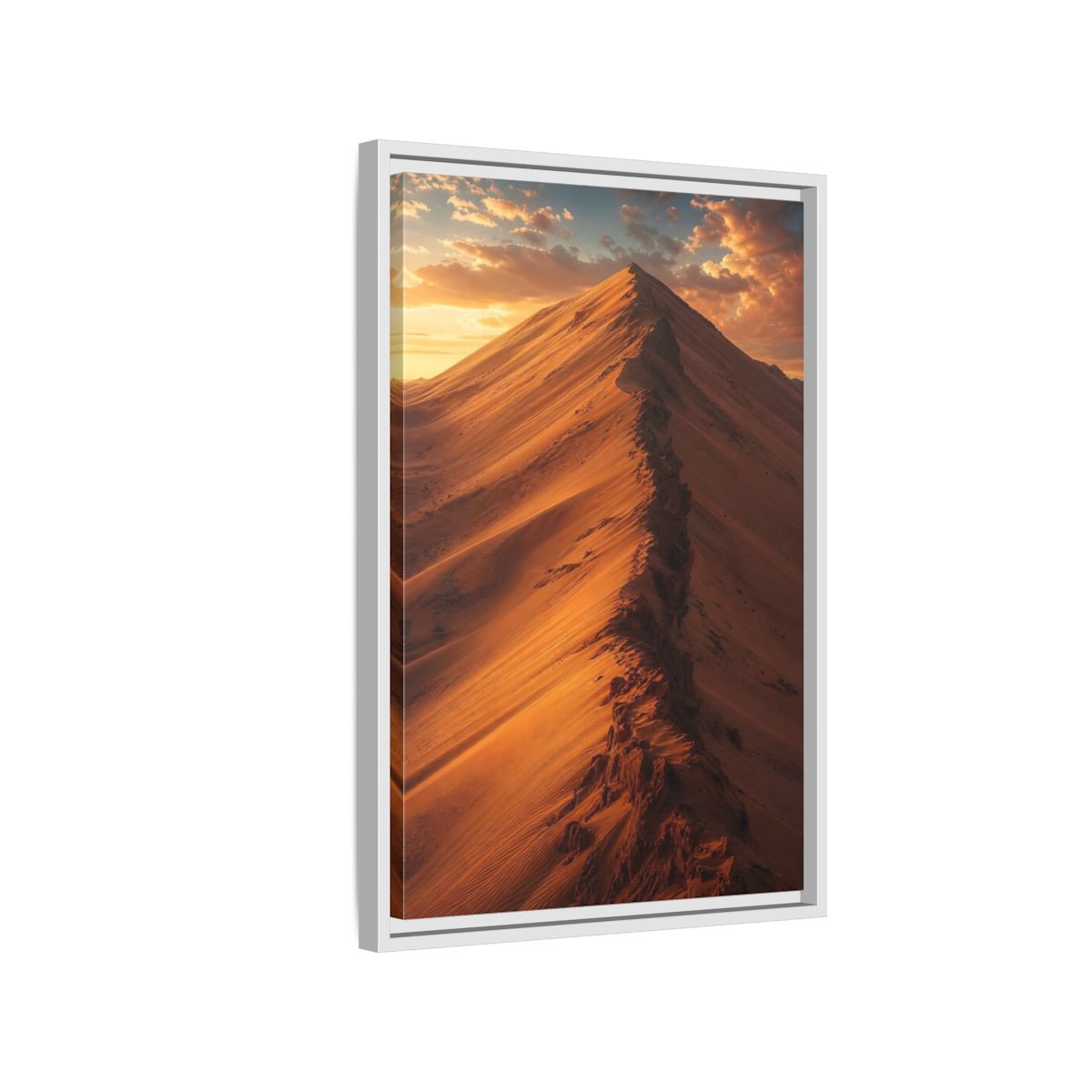 Nature Sand Dune Golden Framed Canvas Wall Art - Living Room Decor, Above Couch shown as canvas wall art