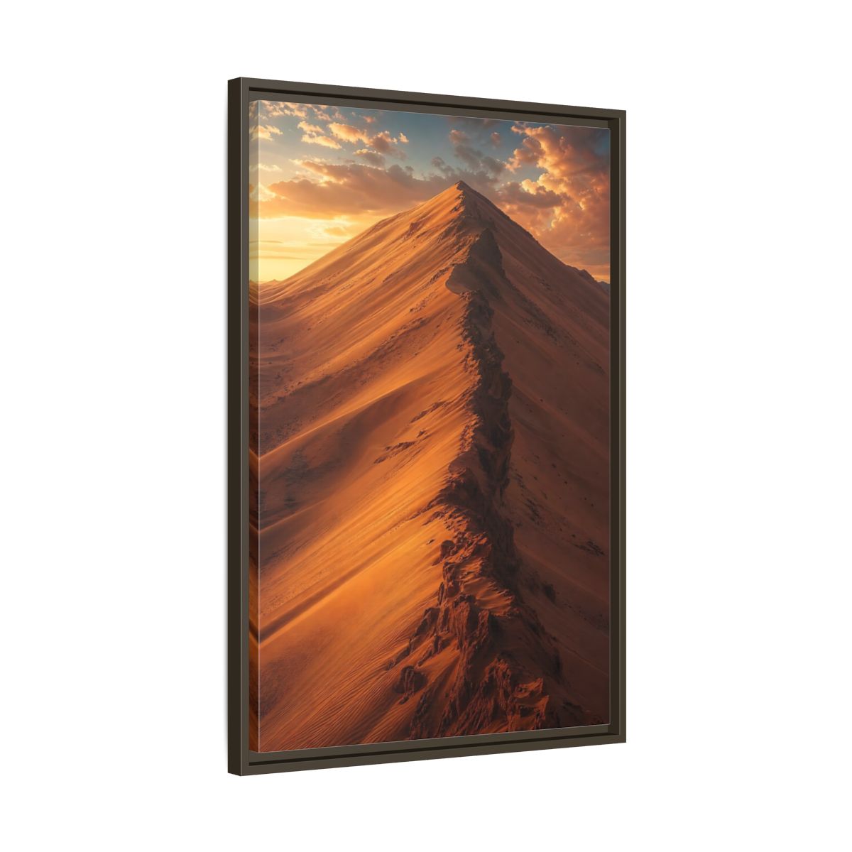 Nature Sand Dune Golden Framed Canvas Wall Art - Living Room Decor, Above Couch shown as canvas wall art