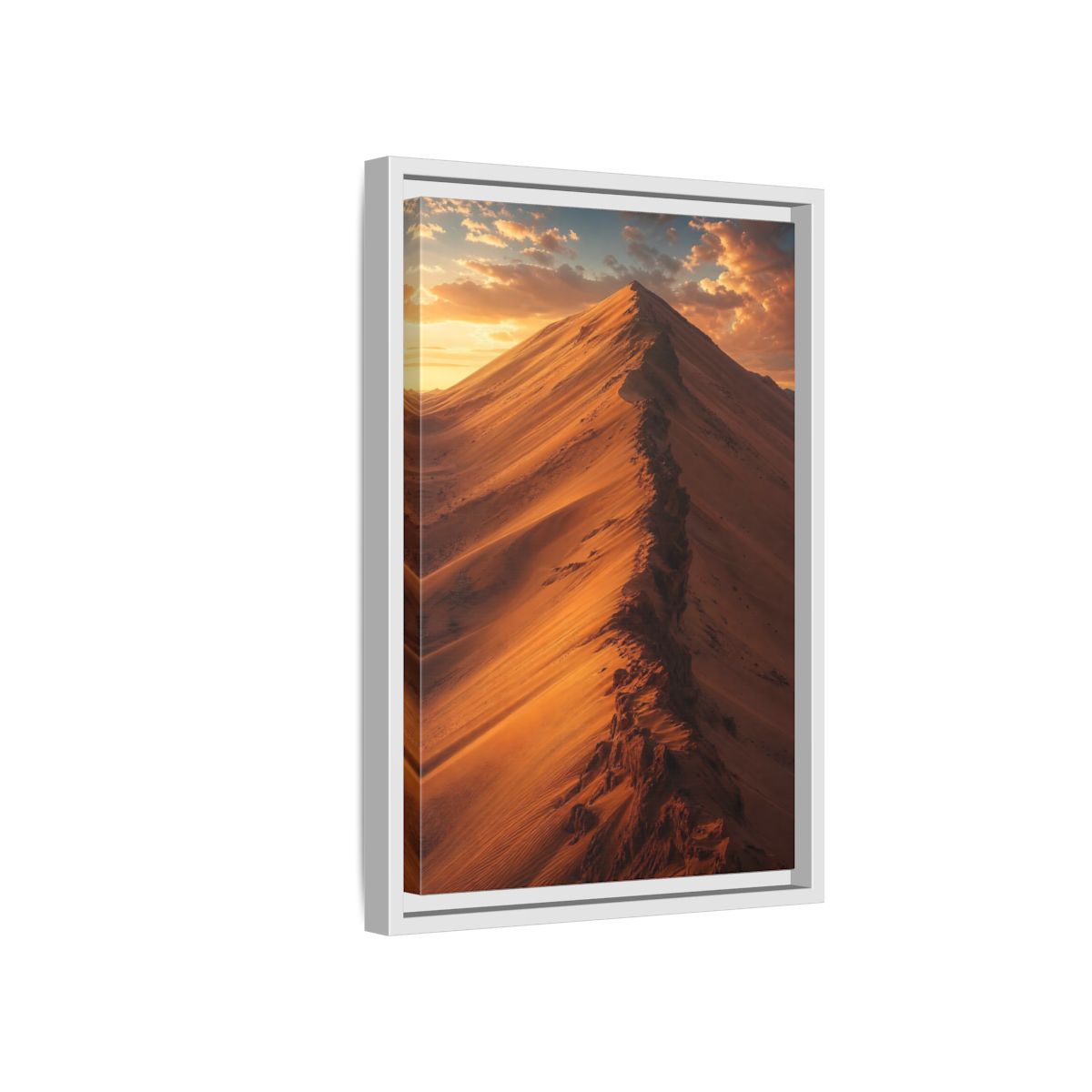 Nature Sand Dune Golden Framed Canvas Wall Art - Living Room Decor, Above Couch shown as canvas wall art