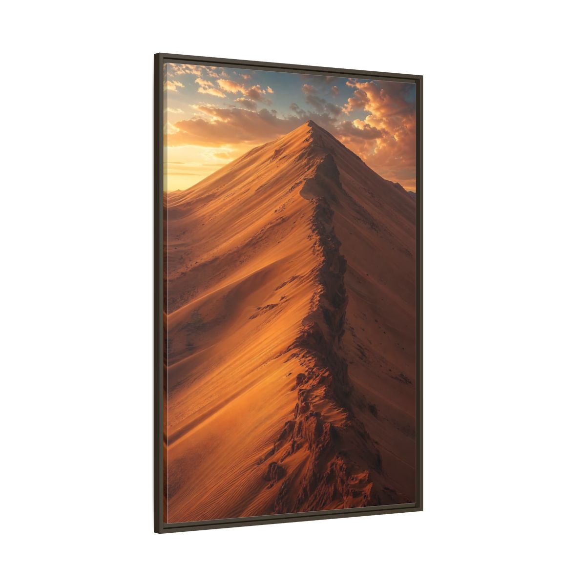 Nature Sand Dune Golden Framed Canvas Wall Art - Living Room Decor, Above Couch shown as canvas wall art