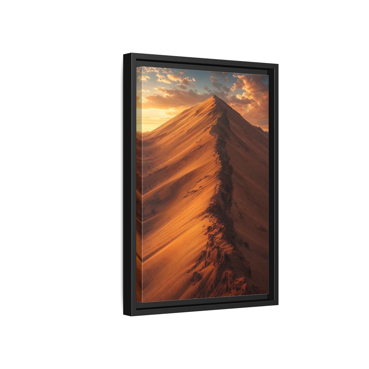 Nature Sand Dune Golden Framed Canvas Wall Art - Living Room Decor, Above Couch shown as canvas wall art