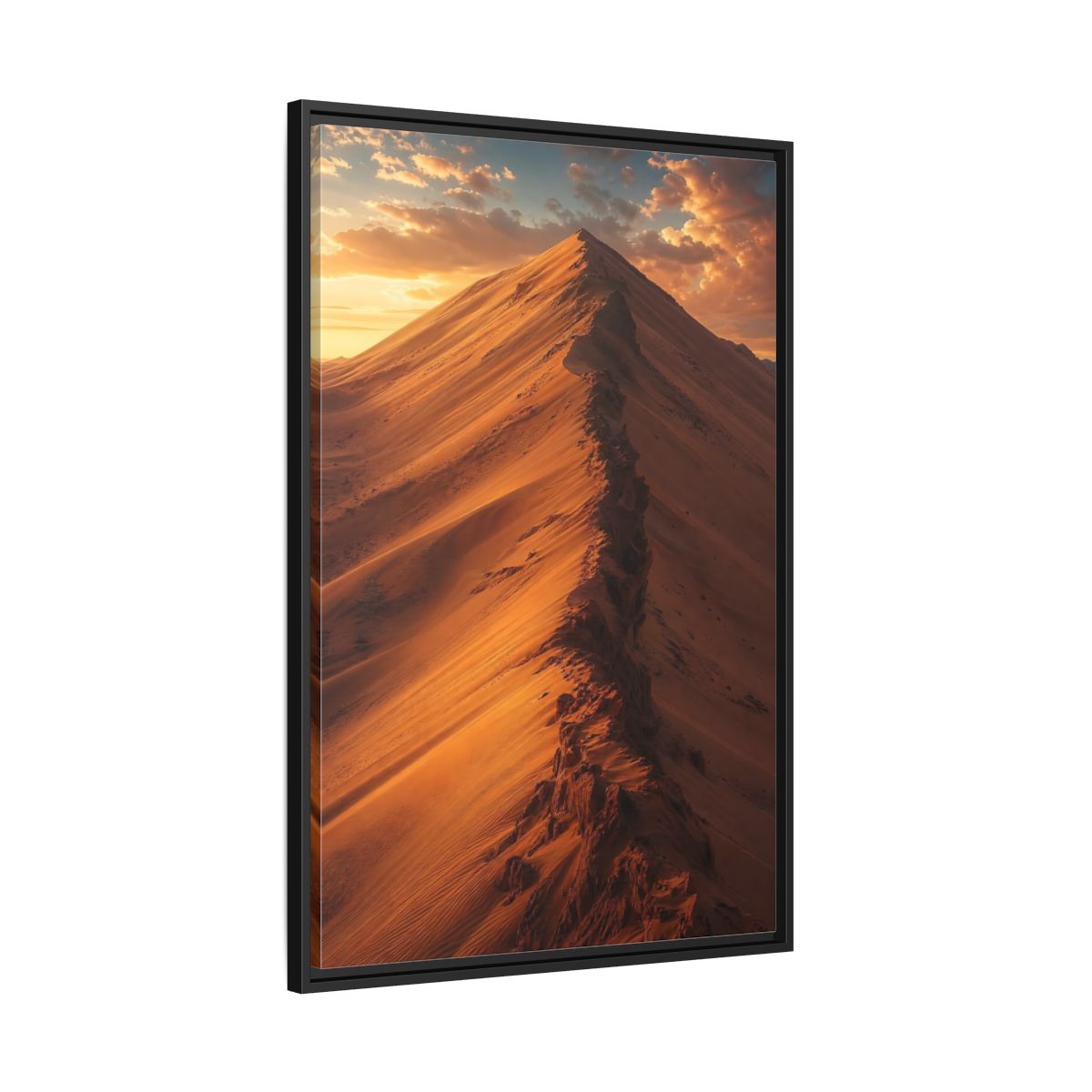 Nature Sand Dune Golden Framed Canvas Wall Art - Living Room Decor, Above Couch shown as canvas wall art