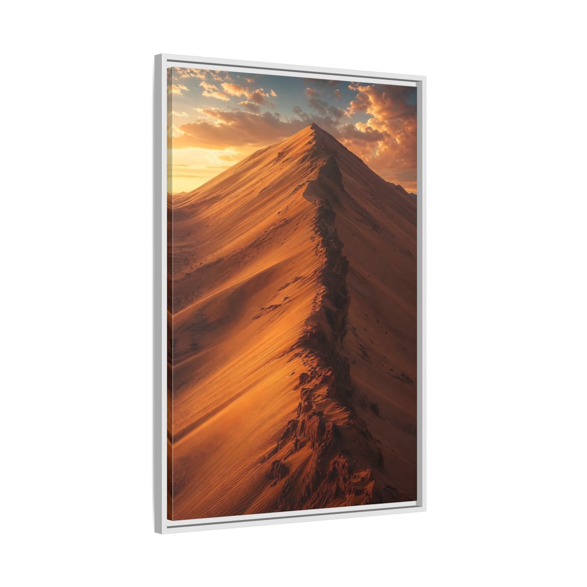 Nature Sand Dune Golden Framed Canvas Wall Art - Living Room Decor, Above Couch shown as canvas wall art