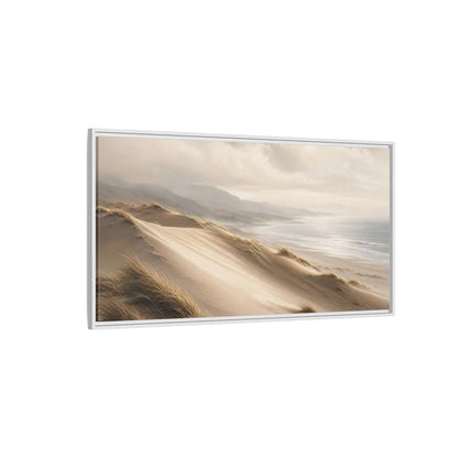 Side Mockup 3. Nature Sand Dunes Beige Coastal Dunes shown as stretched canvas wall art