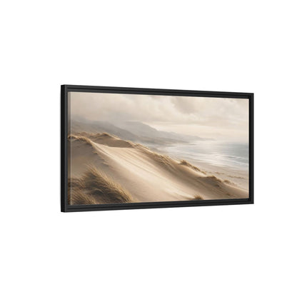 Side Mockup 2. Nature Sand Dunes Beige Coastal Dunes shown as stretched canvas wall art