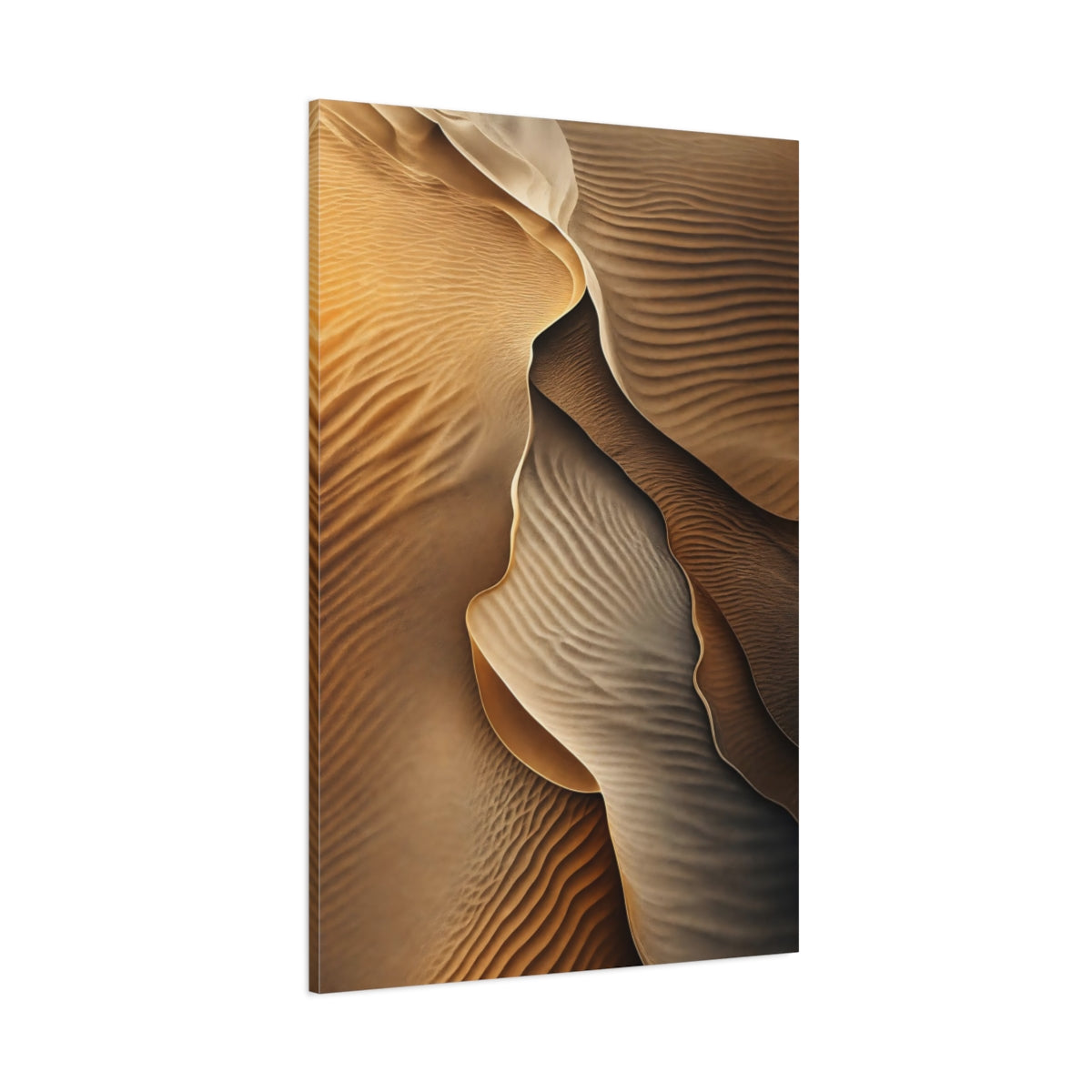 Nature Sand Dunes Desert Canvas Wall Art Print - Living Room, Above Couch, Brown shown as canvas wall art