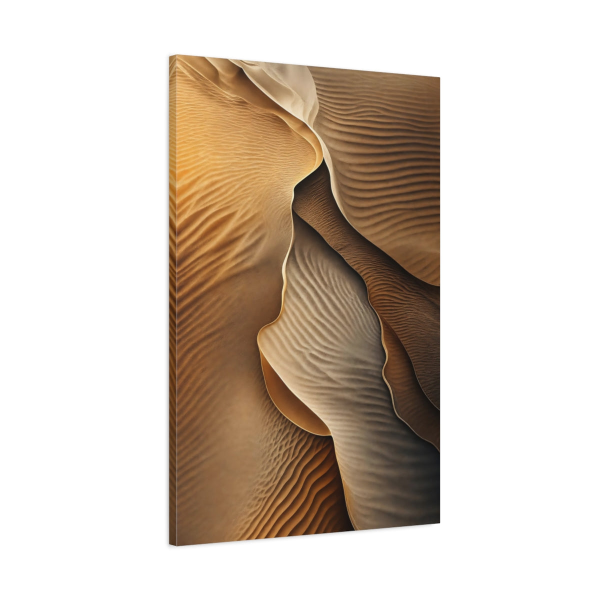 Nature Sand Dunes Desert Canvas Wall Art Print - Living Room, Above Couch, Brown shown as canvas wall art