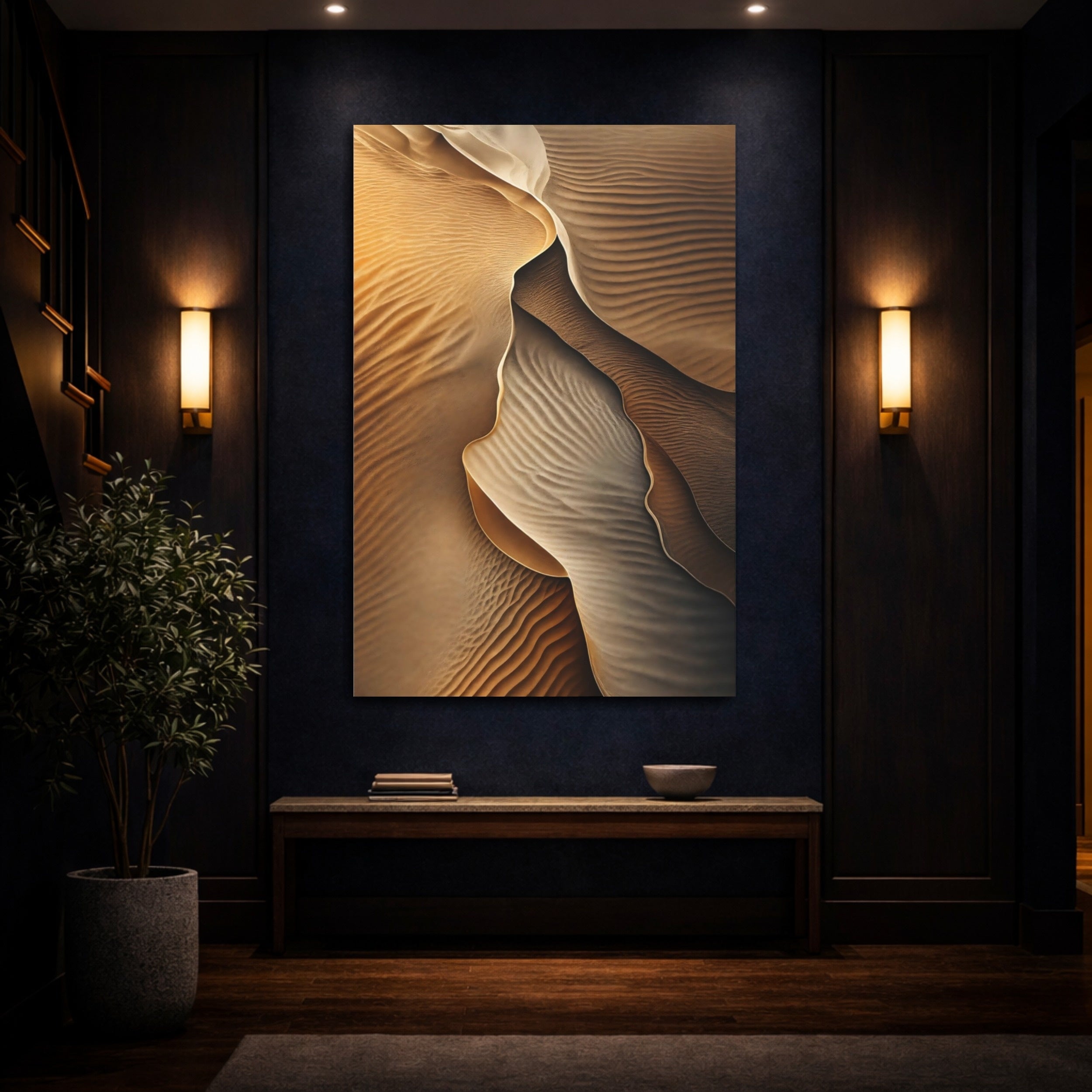 Mockup 4. Nature Sand Dunes Desert Sand Dunes shown as stretched canvas wall art