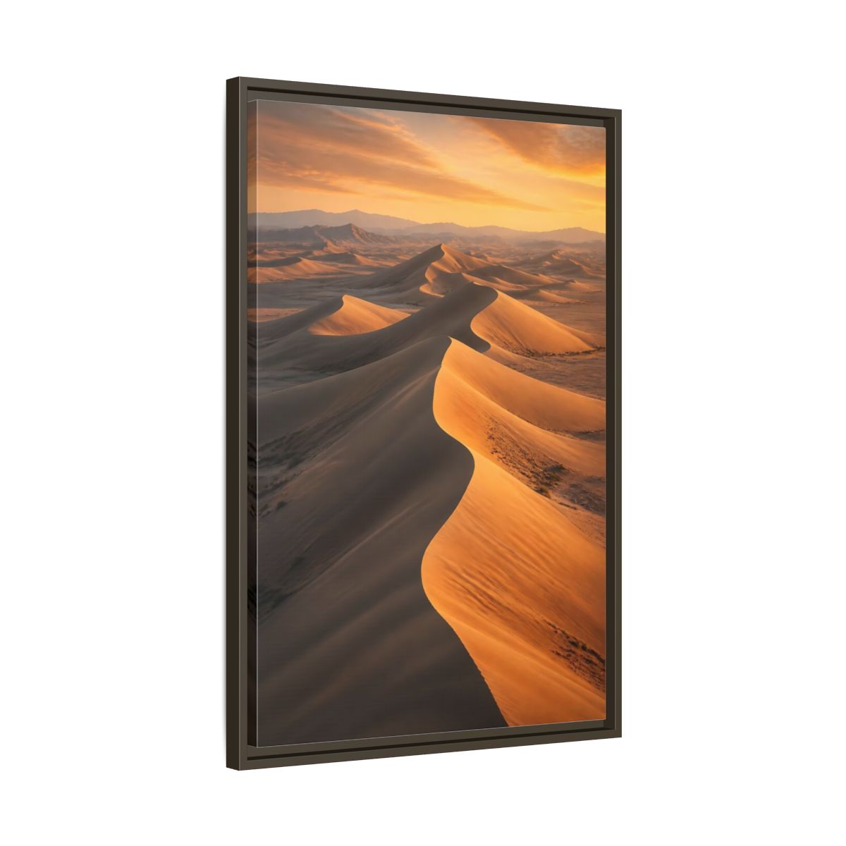 Side Mockup 11. Nature Sand Dunes Golden Desert shown as stretched canvas wall art