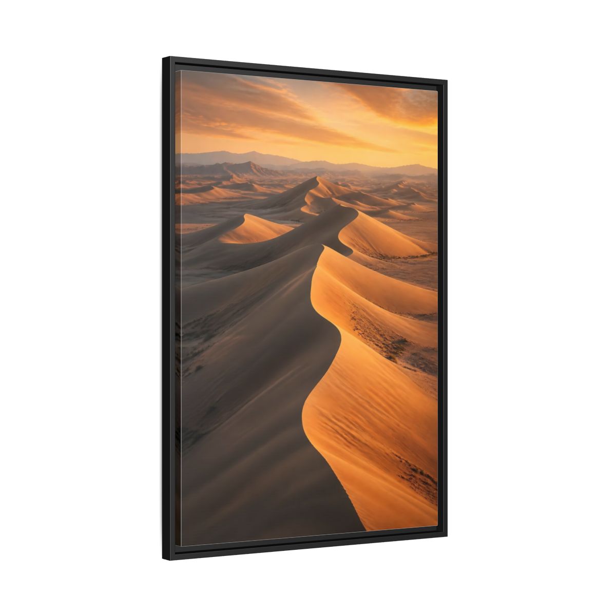 Side Mockup 13. Nature Sand Dunes Golden Desert shown as stretched canvas wall art