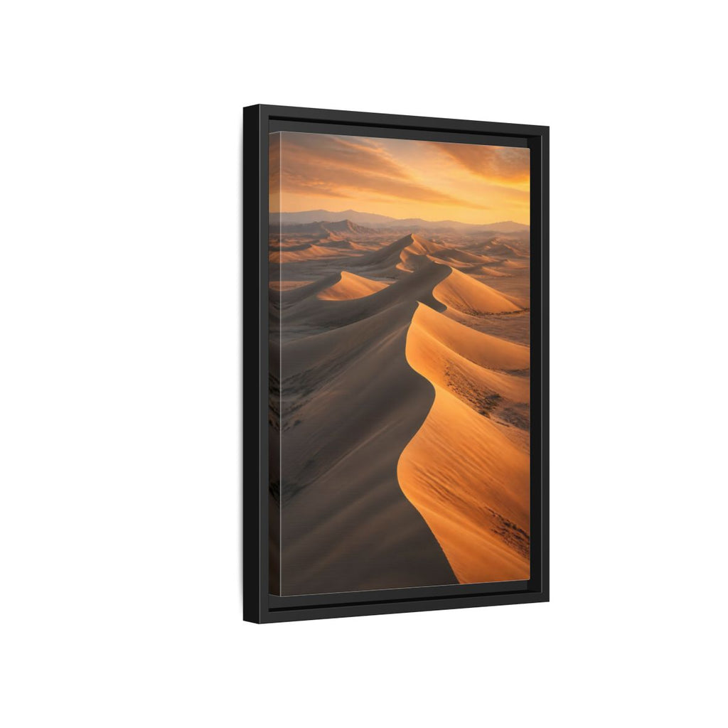 Side Mockup 6. Nature Sand Dunes Golden Desert shown as stretched canvas wall art