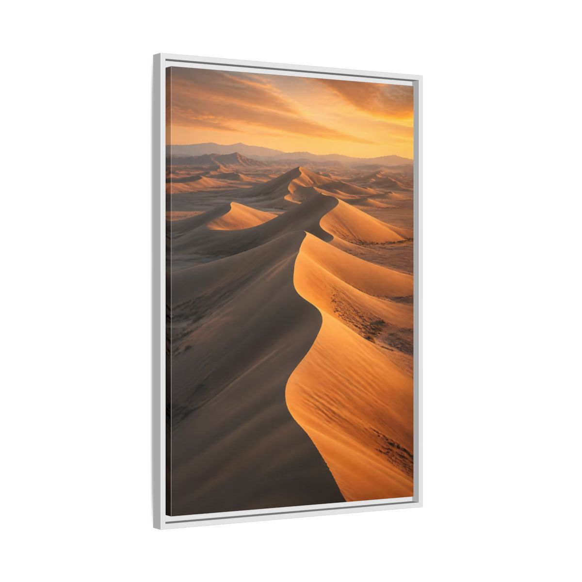 Side Mockup 9. Nature Sand Dunes Golden Desert shown as stretched canvas wall art