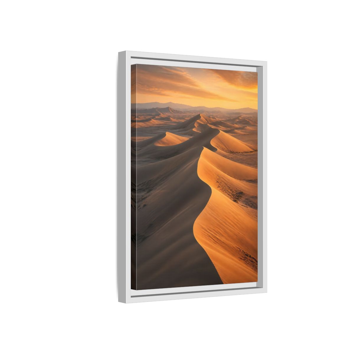 Side Mockup 4. Nature Sand Dunes Golden Desert shown as stretched canvas wall art