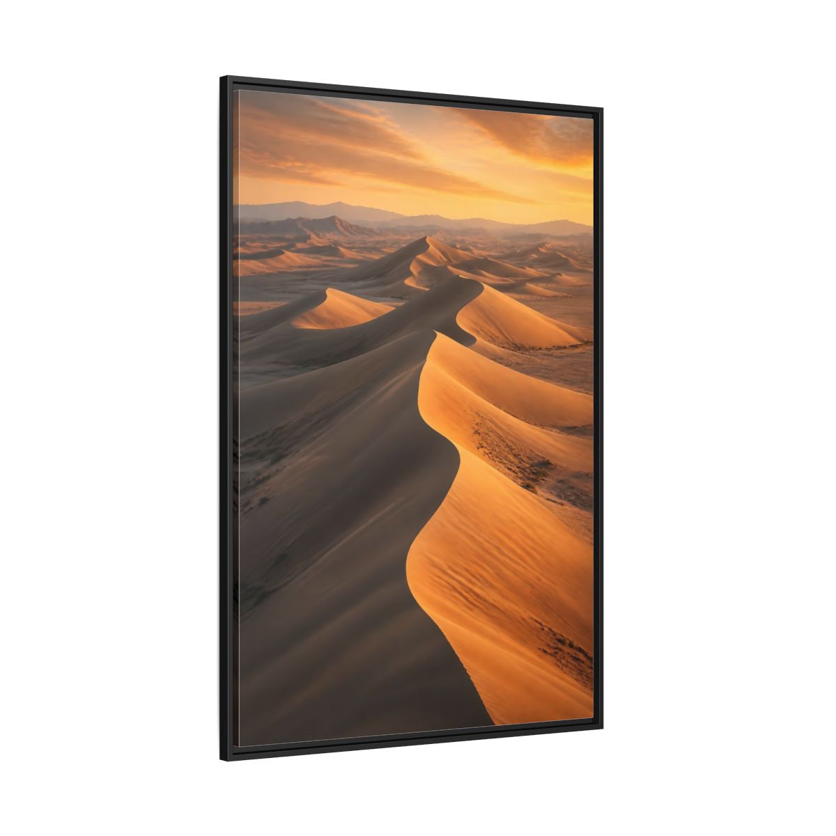 Side Mockup 12. Nature Sand Dunes Golden Desert shown as stretched canvas wall art