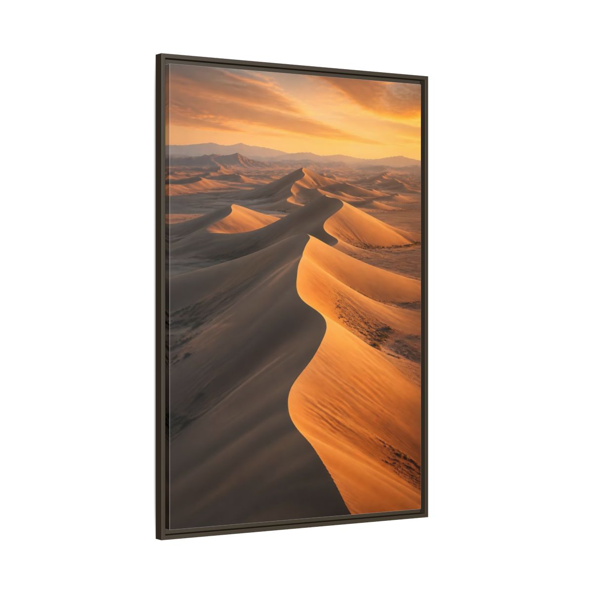 Side Mockup 8. Nature Sand Dunes Golden Desert shown as stretched canvas wall art