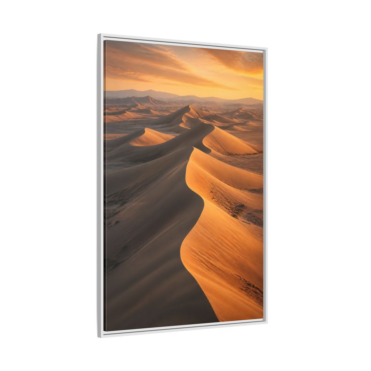 Side Mockup 7. Nature Sand Dunes Golden Desert shown as stretched canvas wall art