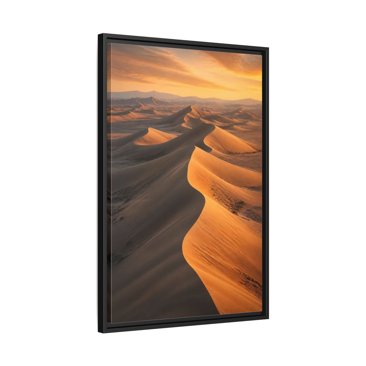 Side Mockup 14. Nature Sand Dunes Golden Desert shown as stretched canvas wall art