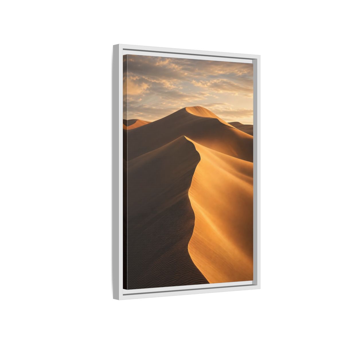 Side Mockup 1. Nature Sand Dunes Golden Dunes shown as stretched canvas wall art