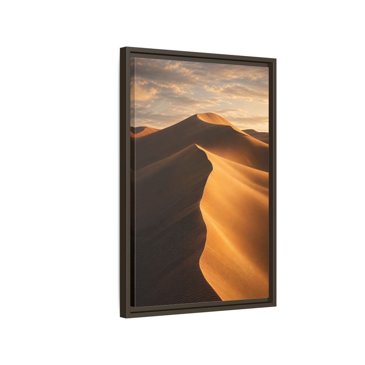 Side Mockup 2. Nature Sand Dunes Golden Dunes shown as stretched canvas wall art