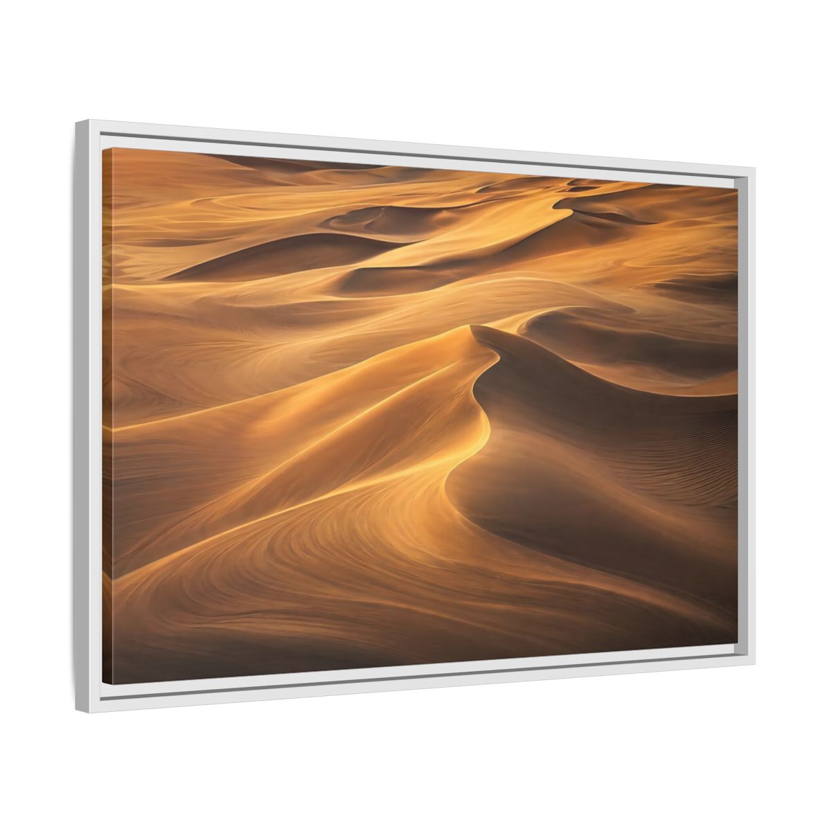 Side Mockup 10. Nature Sand Dunes Golden Sand Dunes shown as stretched canvas wall art