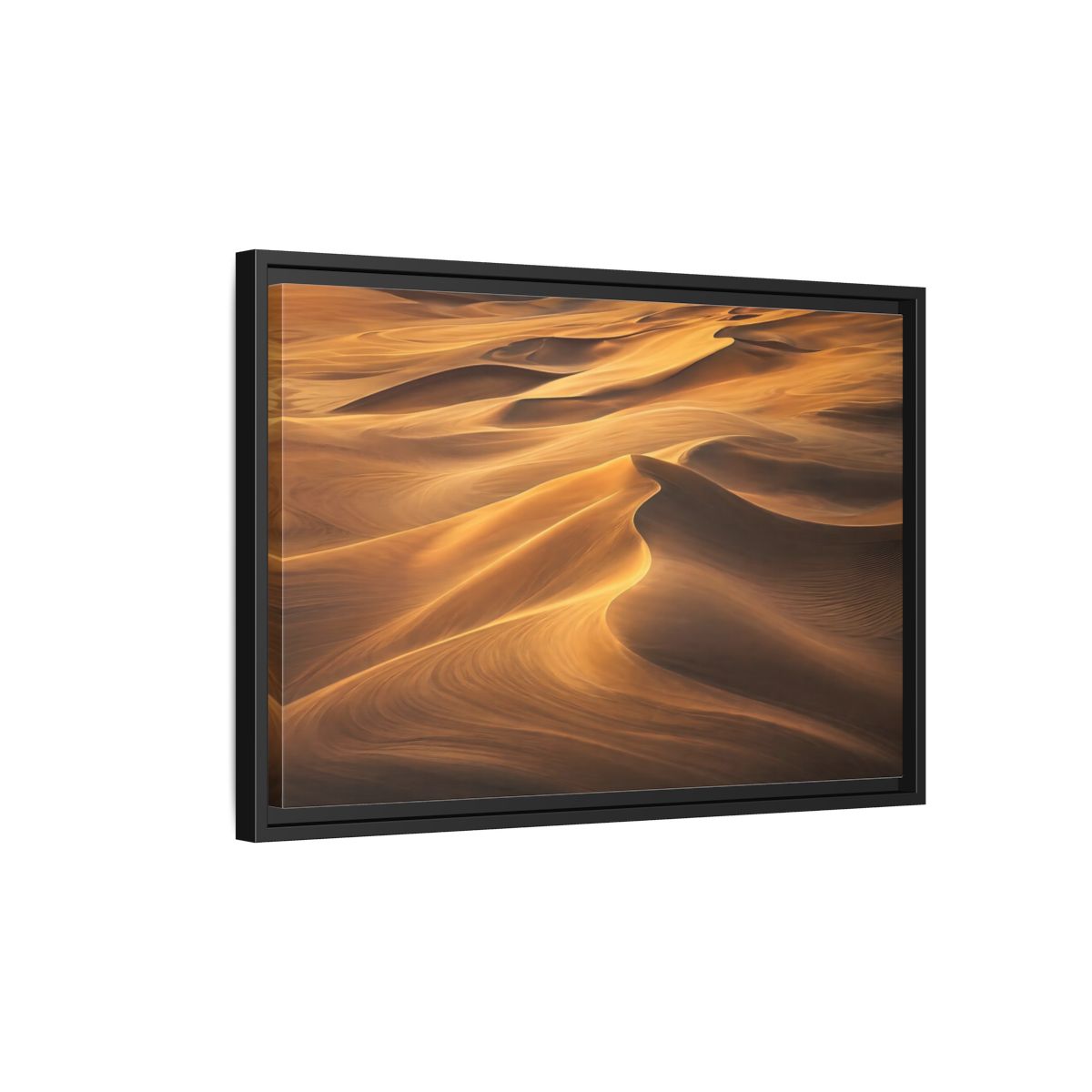 Side Mockup 3. Nature Sand Dunes Golden Sand Dunes shown as stretched canvas wall art