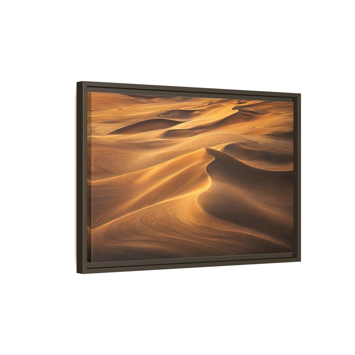 Side Mockup 2. Nature Sand Dunes Golden Sand Dunes shown as stretched canvas wall art