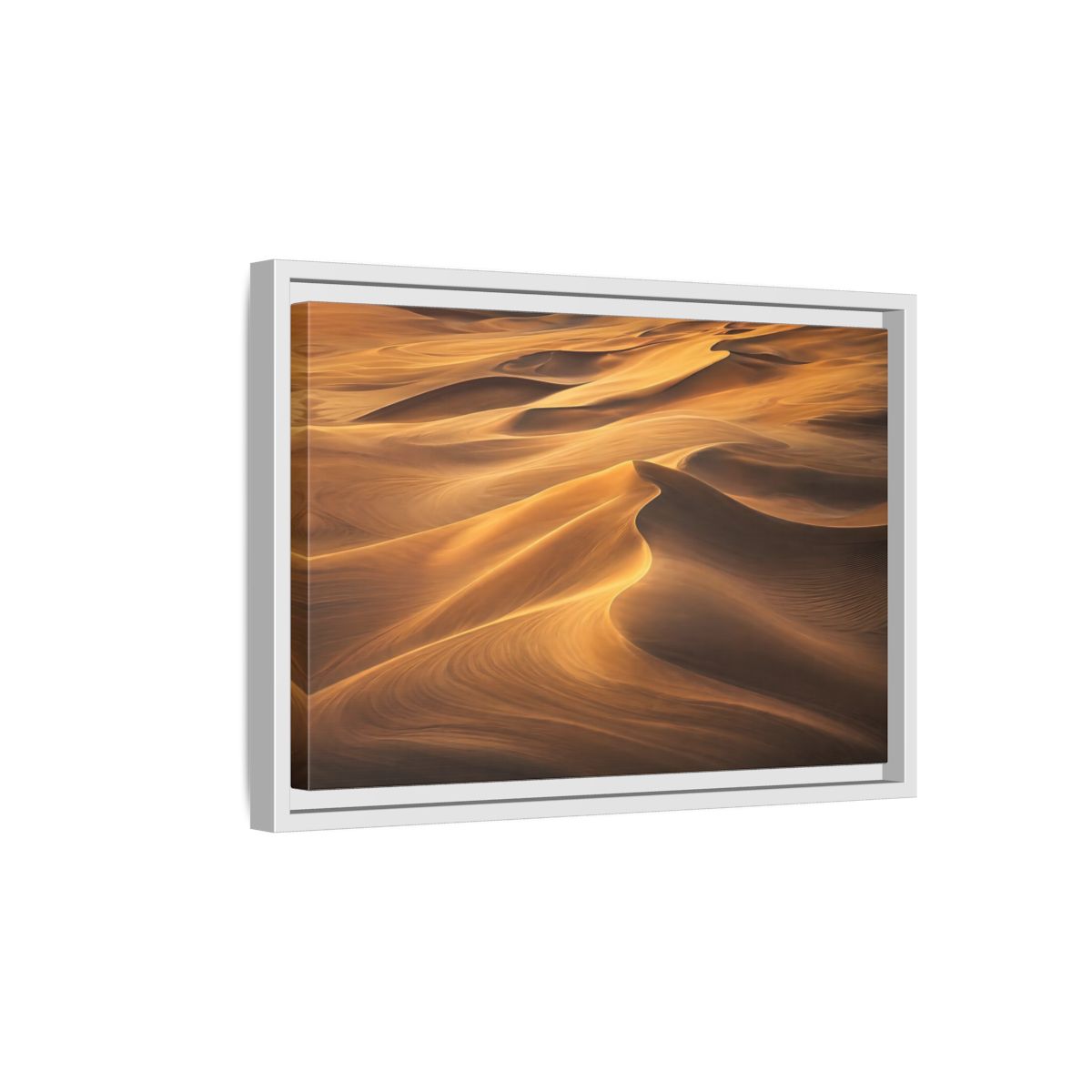 Side Mockup 4. Nature Sand Dunes Golden Sand Dunes shown as stretched canvas wall art