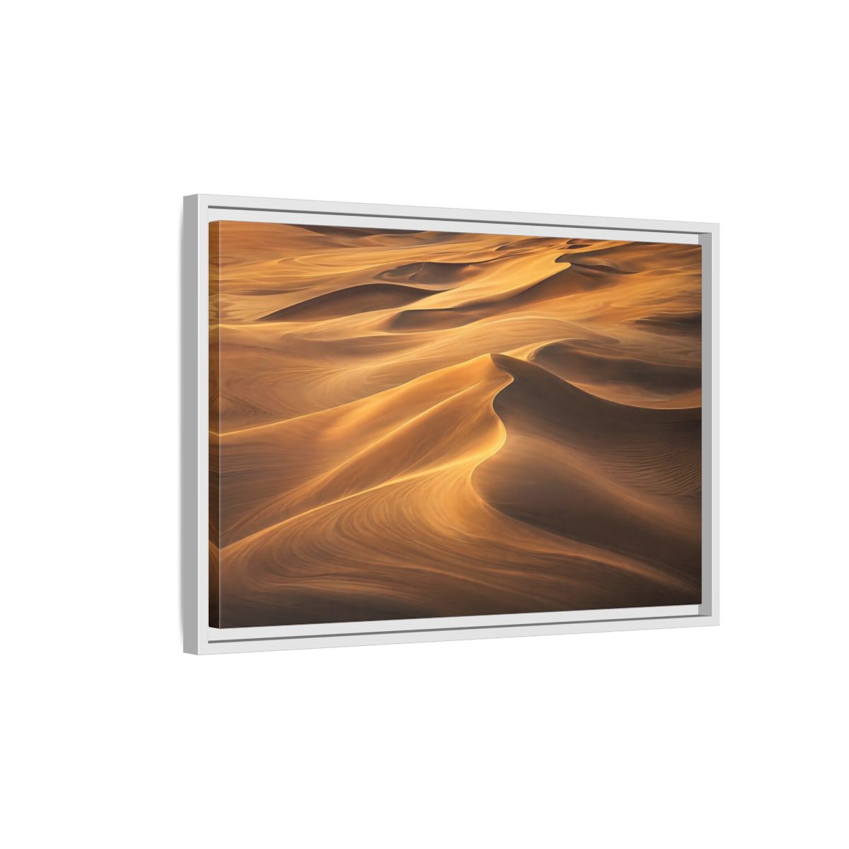 Side Mockup 1. Nature Sand Dunes Golden Sand Dunes shown as stretched canvas wall art